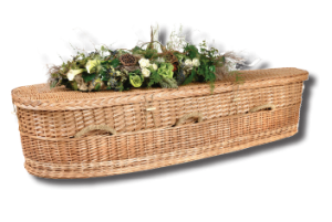 green burial wicker casket