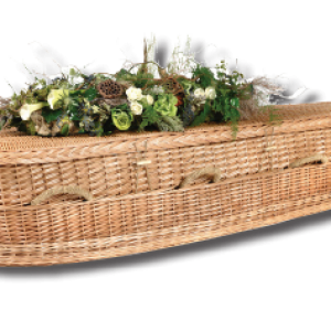 green burial wicker casket